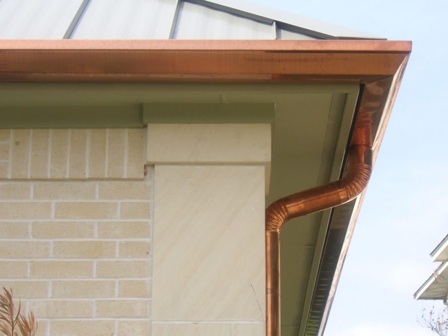 photo of copper gutters